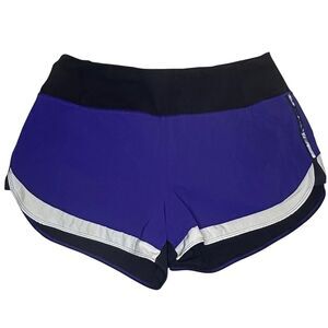 Athleta Running Free Colorblock 3.5" Athletic Shorts in Purple and Black